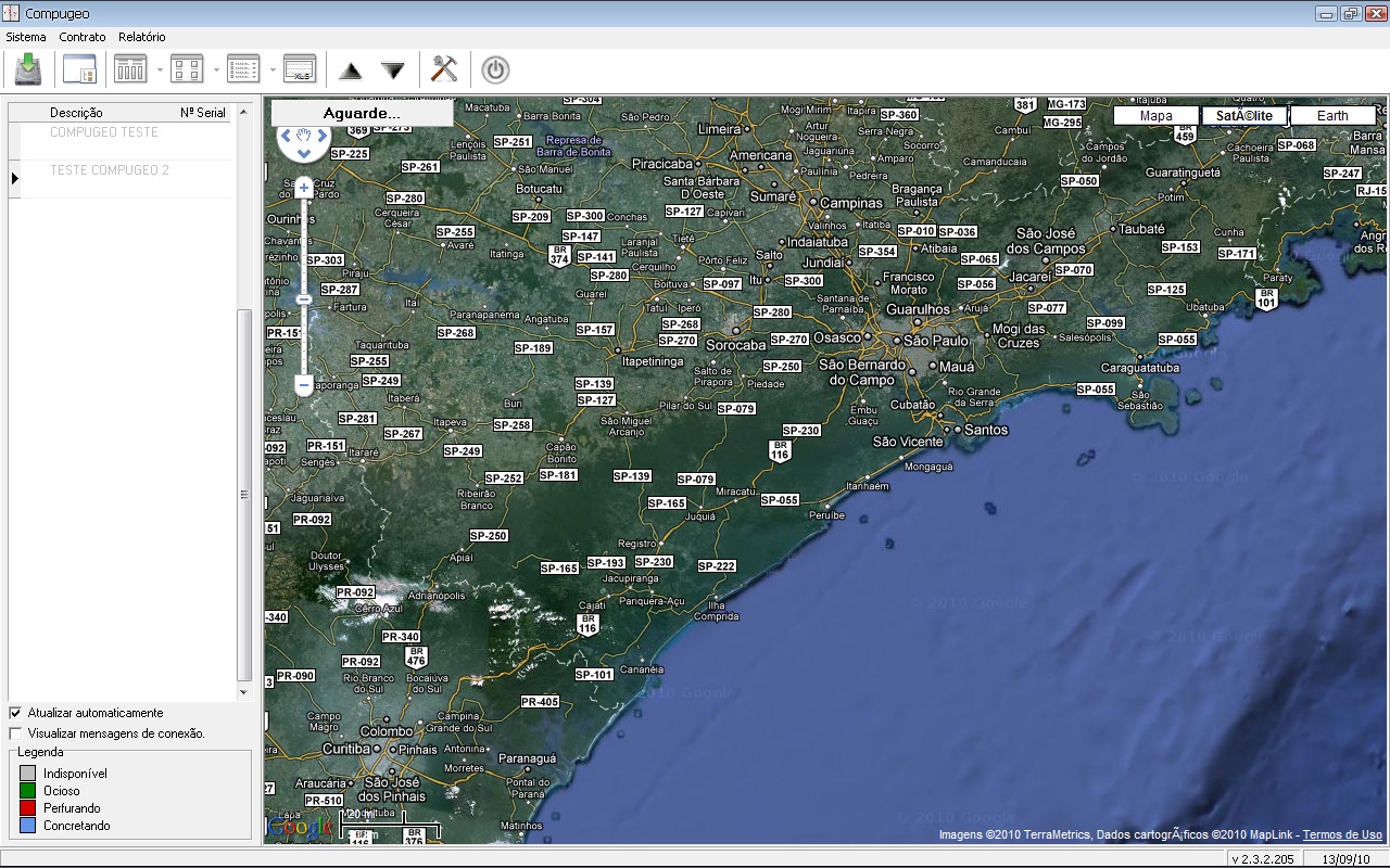 Localização das obras por GPS